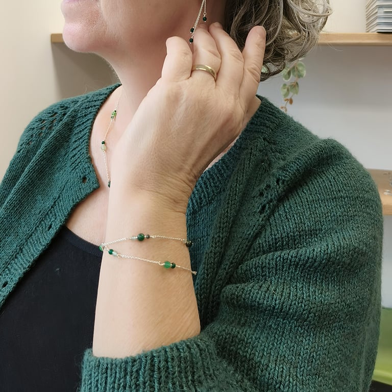 Mia Maja dobbelt armbånd - grønt billede 3