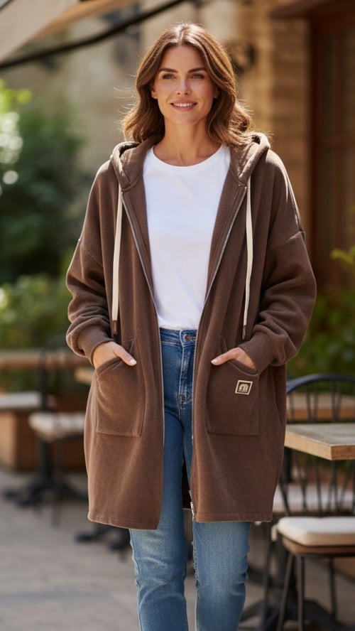 Trine soft basic cardigan, Chokolate. Onesize str. 36-46. (1)