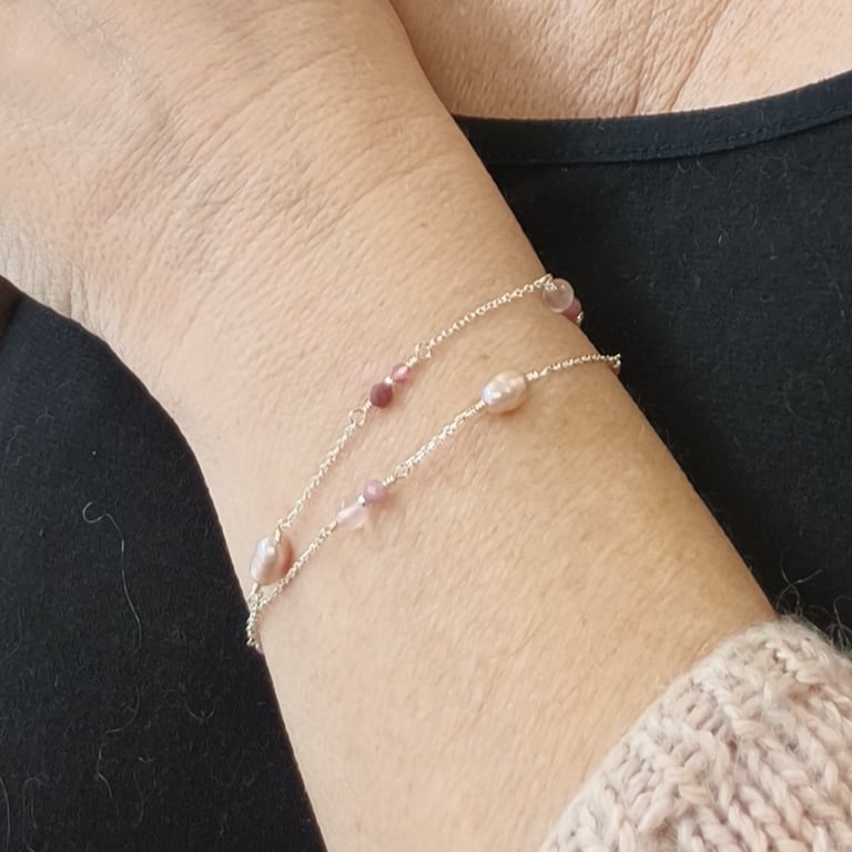 Mia Maja armbånd lyserød billede 4