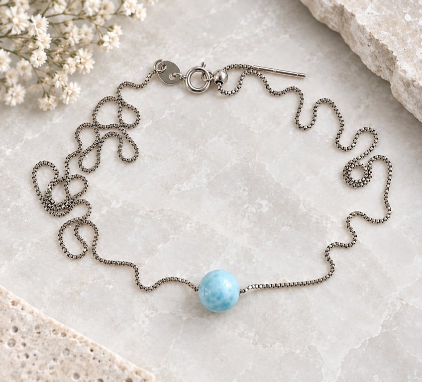 Larimar- vedhæng: healing, ro, åbenhed  billede 3