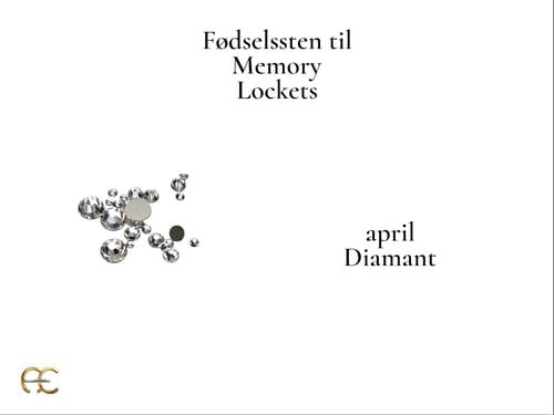 Memory Locket glasvedhæng tilbehør - fødselssten (4)