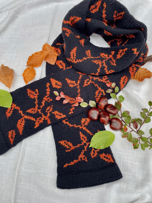Autumn Leaves Scarf strikkeopskrift (8)