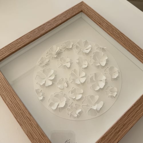 20x20cm, 3D papercut, hvid, indrammet  (3)