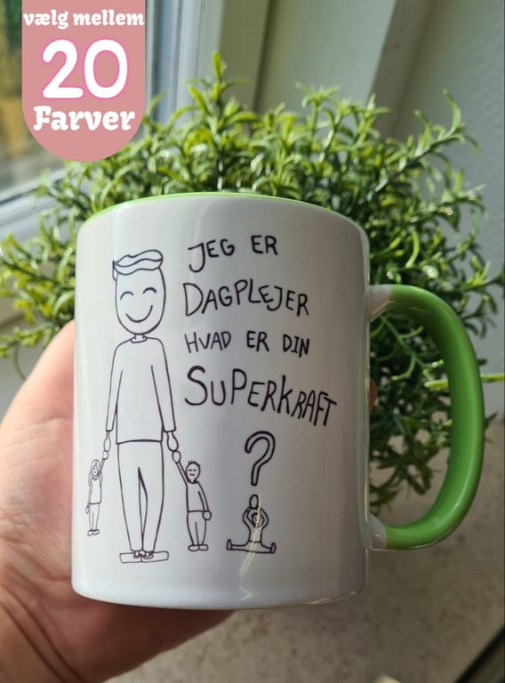 Krus: jeg er dagplejer, hvad er din superkraft (Kort hår)