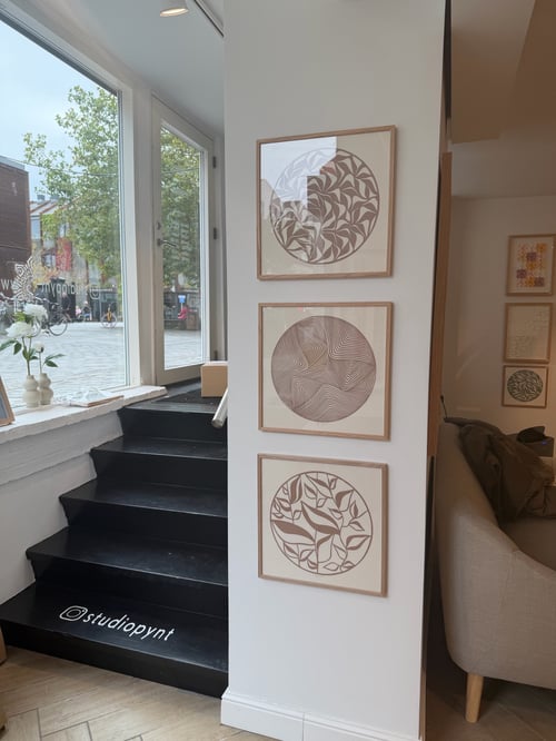 40x40cm, papercut, nougat-beige, indrammet  (3)