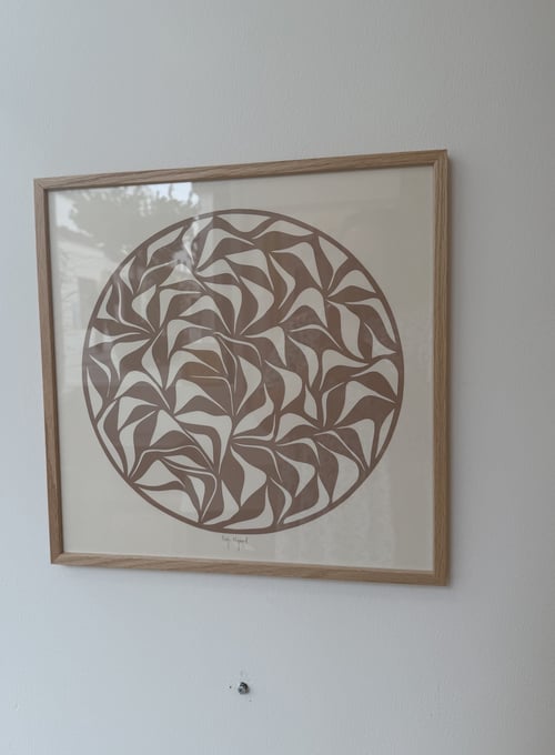 40x40cm, papercut, nougat-beige, indrammet  (4)