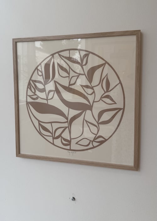 40x40cm, papercut, nougat-beige, indrammet  (2)