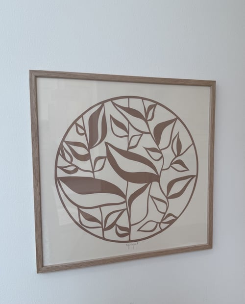 40x40cm, papercut, nougat-beige, indrammet  (3)