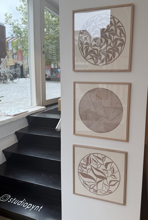 40x40cm, papercut, nougat-beige, indrammet  (4)