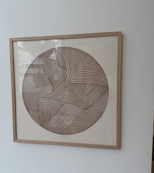 40x40cm, papercut, nougat-beige, indrammet  (2)