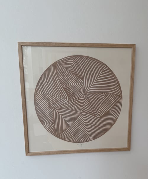 40x40cm, papercut, nougat-beige, indrammet  (3)