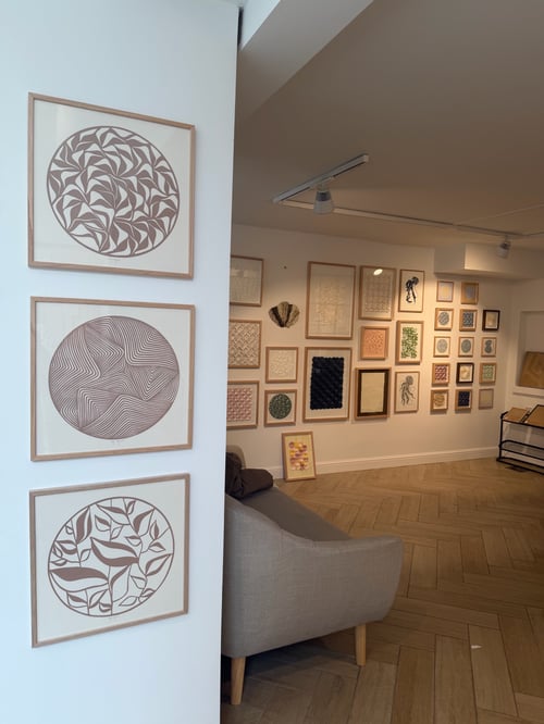 40x40cm, papercut, nougat-beige, indrammet  (4)
