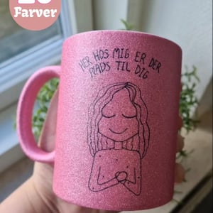Krus: her hos mig er der plads til dig (hjertet)  – produktbillede