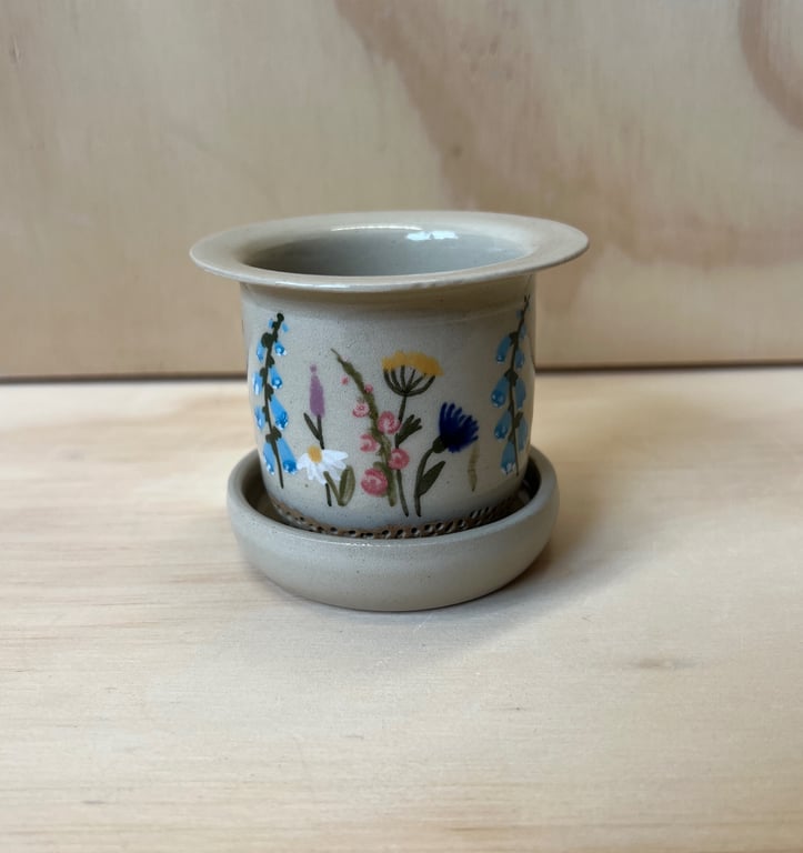Te-æg med underskål - Flora-design  billede 2