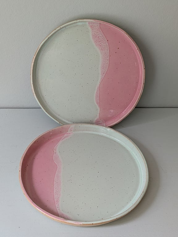 Frokosttallerken mint/pink billede 3