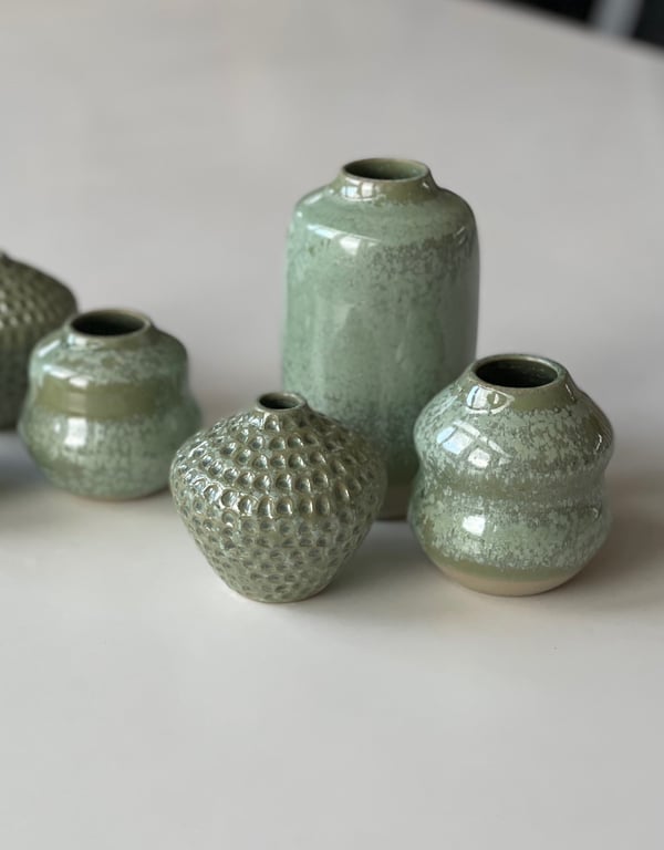 Vase, kobbergrøn - 11 cm billede 2