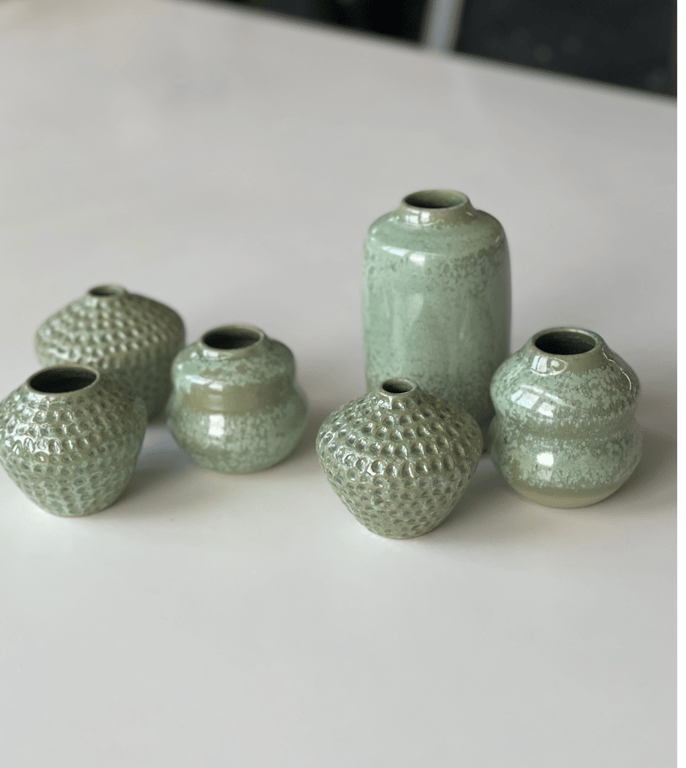 Lille buet vase, kobbergrøn billede 2