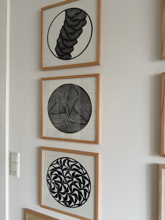 30x30cm, papercut, marineblå, indrammet  billede 3