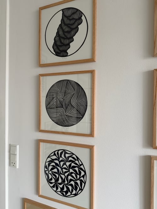 30x30cm, papercut, marineblå, indrammet  (3)