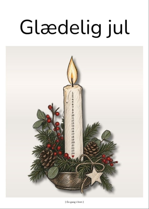 Kalenderlys - Glædelig jul - klassisk