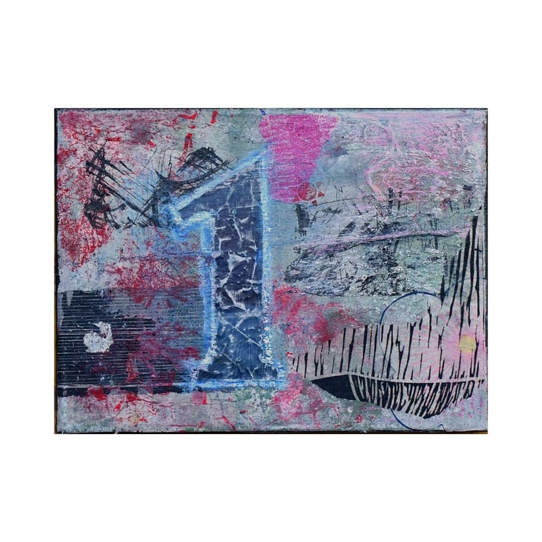 Abstrakt collage mixed/media 1.