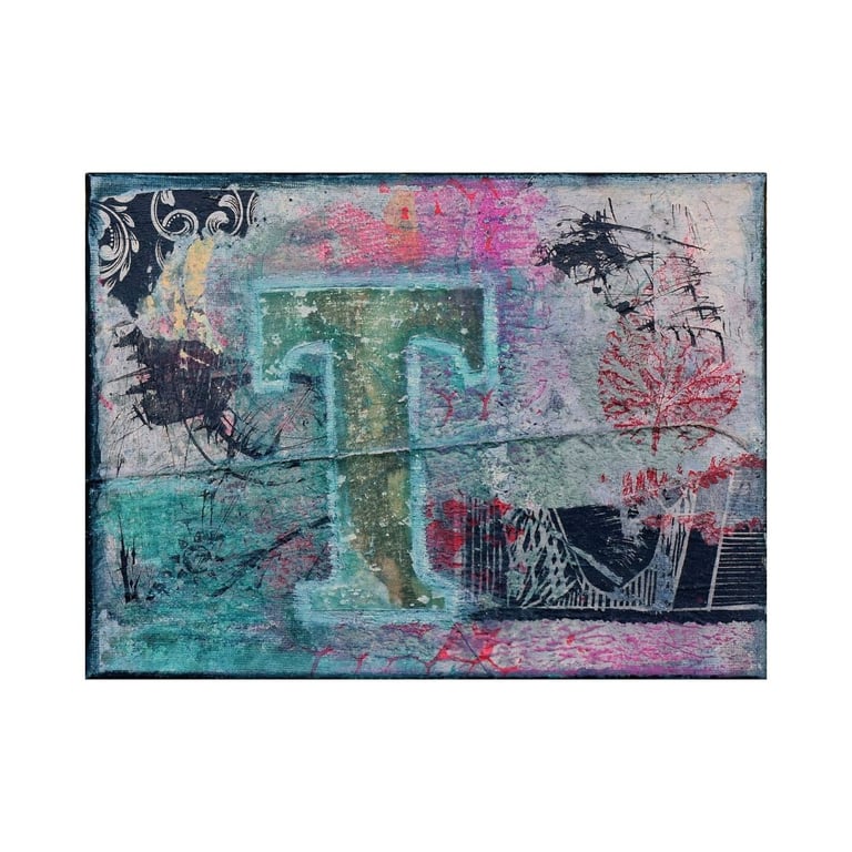 Abstrakt collage mixed/media T.