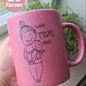 Krus: wife mom boss  – produktbillede