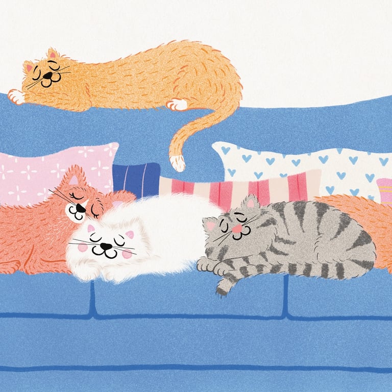 Kattelur – blå – plakat billede 4