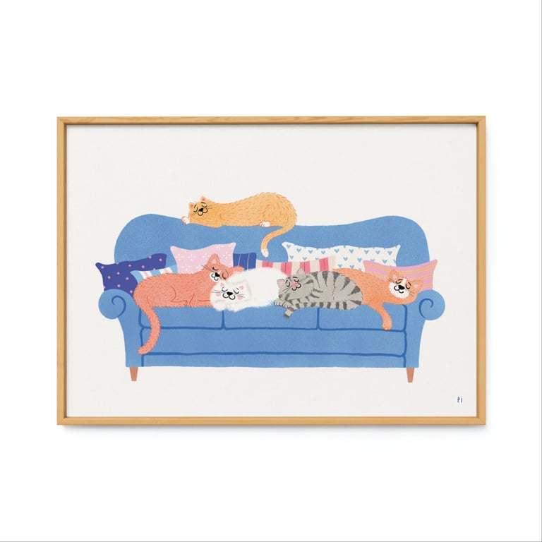 Kattelur – blå – plakat billede 2