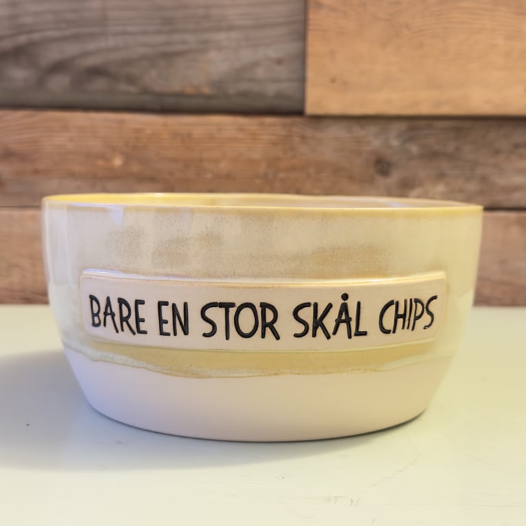 Bare en stor skål chips