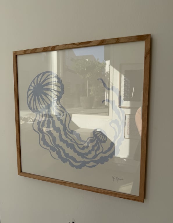 40x40cm, papercut gople, indrammet  billede 2