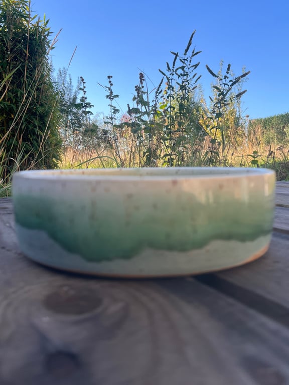Grøn slikskål. D: 17 H: 5 cm billede 2