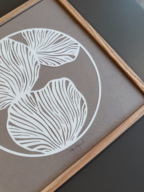 30x30cm, papercut, greige, indrammet  (2)