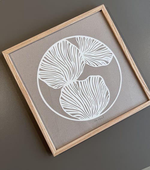 30x30cm, papercut, greige, indrammet  (3)