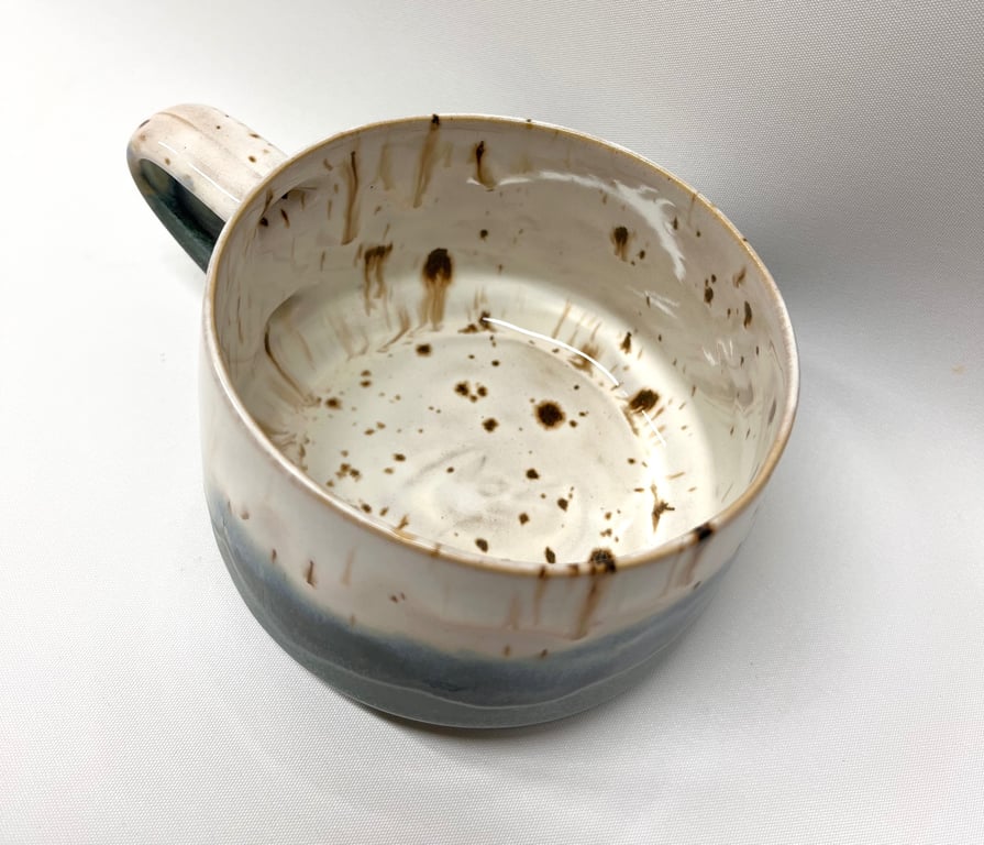 Krus i creme og blågrønne farver billede 2