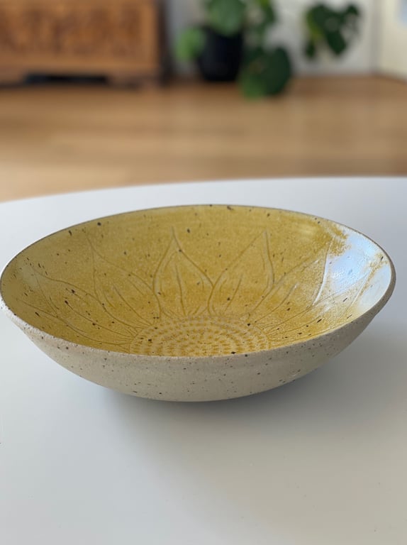 Solsikke salatskål, hørgul - ø 26 cm billede 2