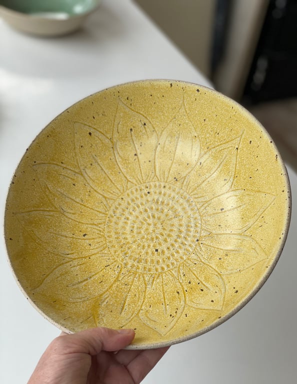 Solsikke salatskål, hørgul - ø 26 cm billede 4