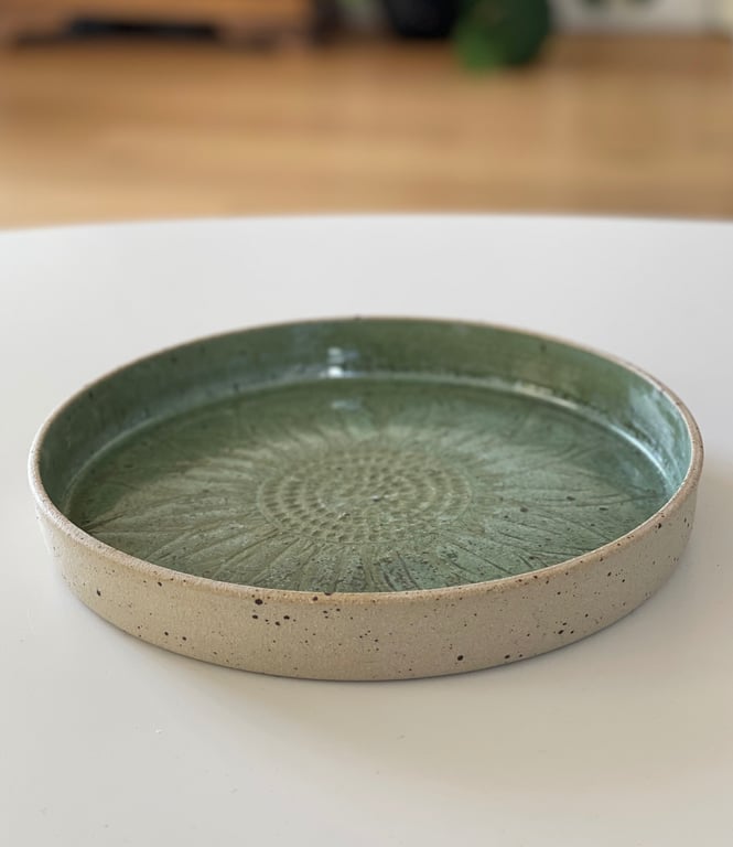 Solsikkefad, kobbergrønt - ø 25 cm
