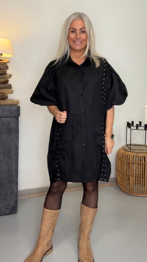 Emma cotton Tunic/dress, Black. Onesize 36-46. (1)