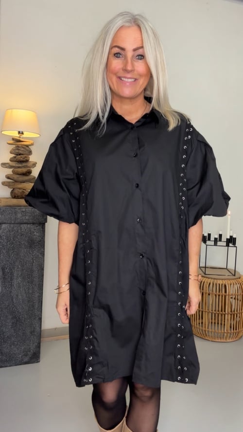 Emma cotton Tunic/dress, Black. Onesize 36-46. (2)