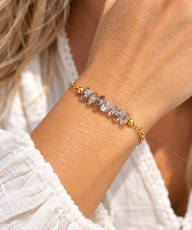 Armbånd med Herkimer diamanter billede 2