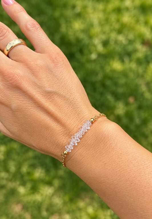 Armbånd med Herkimer diamanter  billede 2