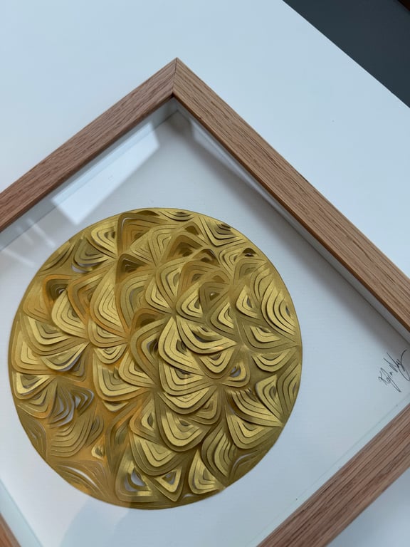 24x24cm, papercut relief, indrammet  billede 3