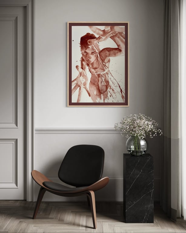 RESERVERET – Titel: Livin' in a box – 55 cm x 77 cm billede 3
