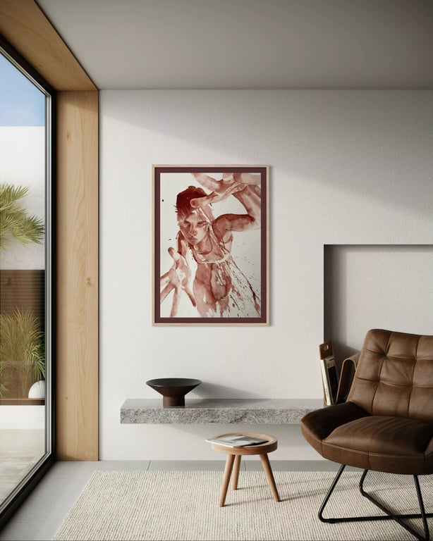 RESERVERET – Titel: Livin' in a box – 55 cm x 77 cm billede 2