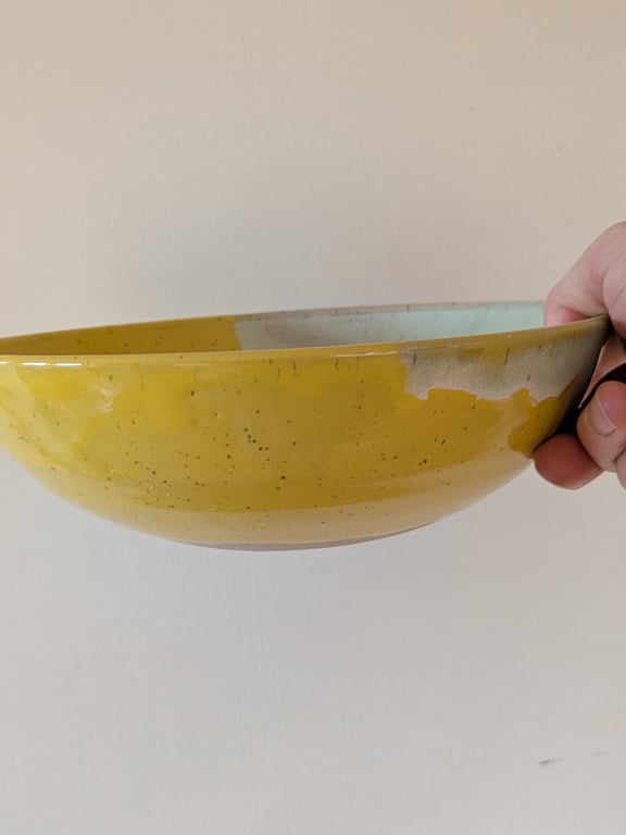 skål gul/pebermynte  billede 2