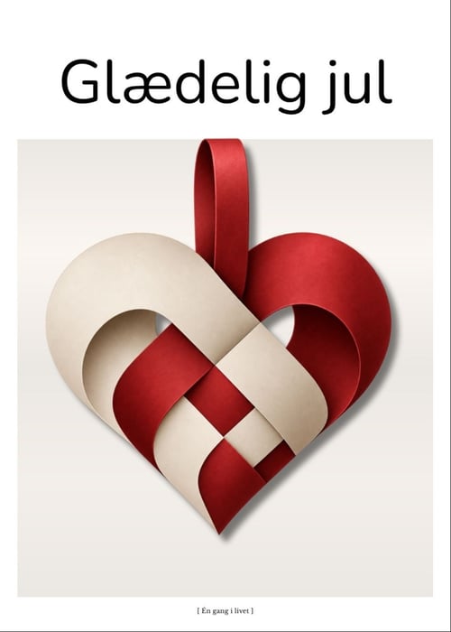 Moderne rødt julehjerte – Glædelig jul