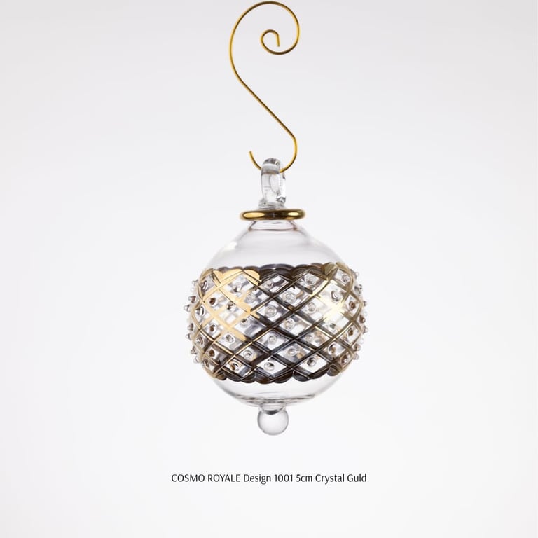 Julekugle 1001 – Crystal med guld – 5 cm