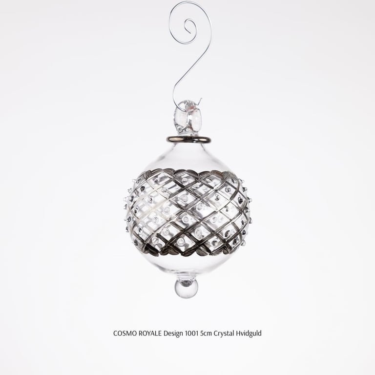 Julekugle 1001 – Crystal med hvidguld – 5 cm