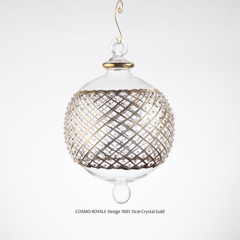 Julekugle 1001 – Crystal med guld – 15 cm